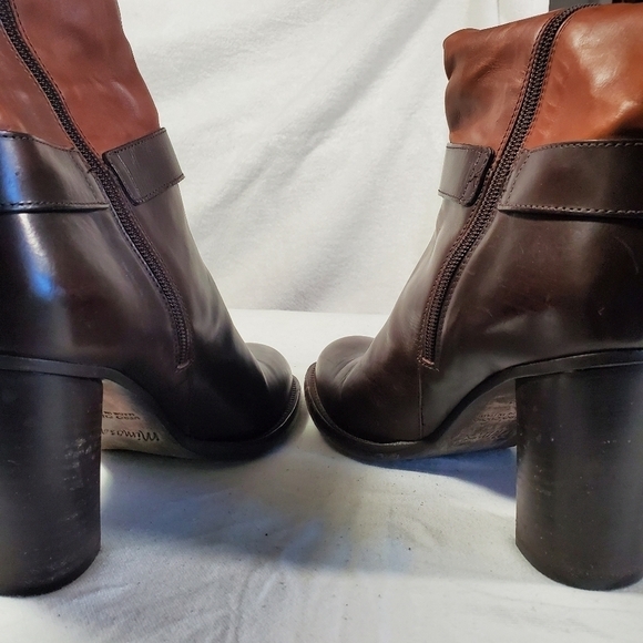 Mimosa Tall Heeled Leather Boots Tan Brown Made in Italy Size EU 39 US 8 - Picture 9 of 16